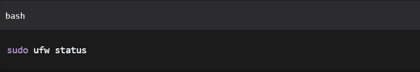 sudo ufw status