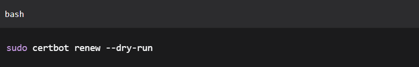 sudo certbot renew --dry-run