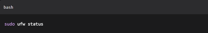sudo ufw status