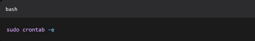 sudo crontab -e