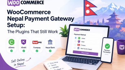 WooCommerce Nepal payment gateway setup showing eSewa, Khalti, Fonepay, and Nepal bank payment options on a checkout screen.