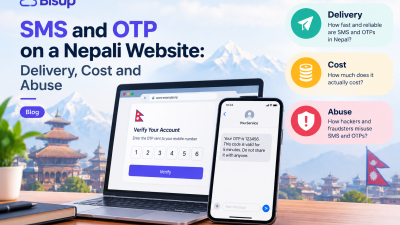 SMS and OTP verification on a Nepali website showing OTP delivery, cost, and security risks.