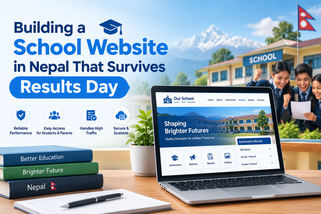 Building a reliable school website in Nepal that handles high traffic on results day