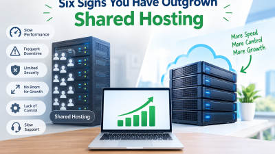 Six signs you have outgrown shared hosting, showing slow performance, downtime, limited security, and the need for better hosting.
